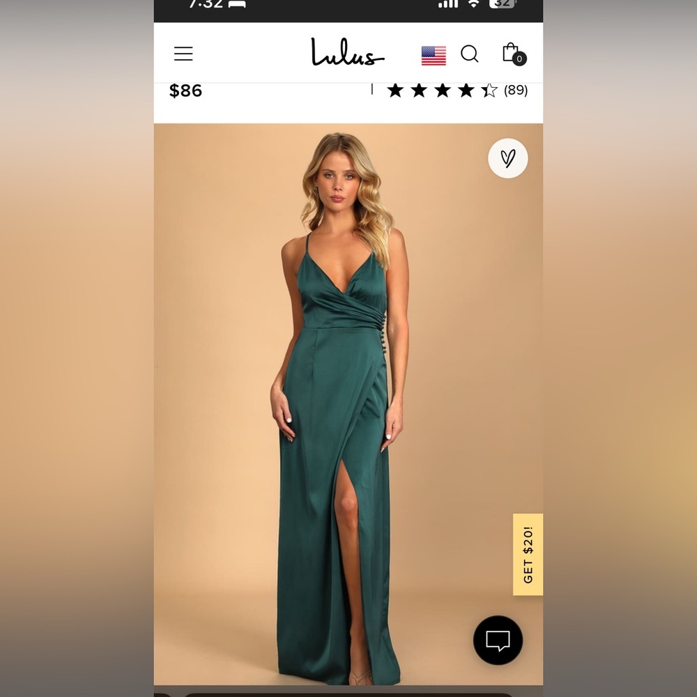 Outstanding Elegance Teal Green Satin Surplice Maxi Dress